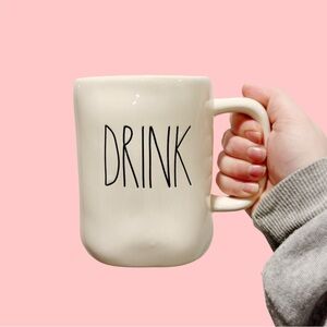 Rae Dunn Cream Mug with 'DRINK' Text